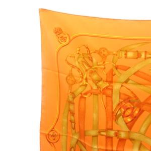 HERMES カレ90 CAVALCADOUR スカーフ ストール ショール オレンジ