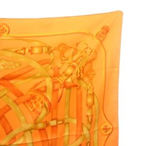 HERMES カレ90 CAVALCADOUR スカーフ ストール ショール オレンジ