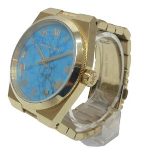 MICHAEL KORS 腕時計 ウォッチ クオーツ ターコイズブルー文字盤 3針 MK-5894 ジャンク品 金色 ゴールド色 1225