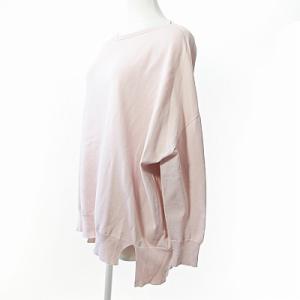 IENA 美品 21SS コットンストレッチ NEO ワイド 長袖 プルオーバー ニット カットソー ボートネック ピンク F 0105