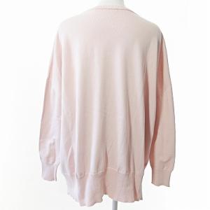 IENA 美品 21SS コットンストレッチ NEO ワイド 長袖 プルオーバー ニット カットソー ボートネック ピンク F 0105
