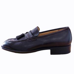 BALLY タッセルローファー モックトゥ スリッポン 革靴 イタリア製 チャコール 8 26cm相当 0215