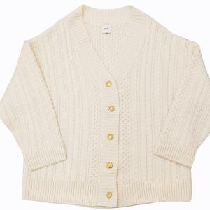 Spick&Span タグ付 23AW ハミルトンケーブルカーディガン Vネック ニット 羽織り 金ボタン ビッグシルエット 23080200510030