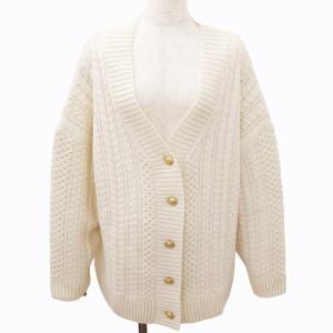 Spick&Span タグ付 23AW ハミルトンケーブルカーディガン Vネック ニット 羽織り 金ボタン ビッグシルエット 23080200510030