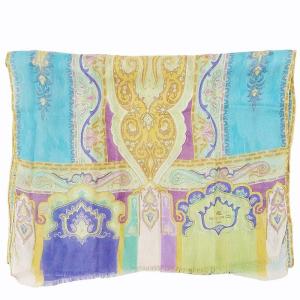 ETRO ロングスカーフ ストール シルク ペイズリー 総柄 イタリア製 マルチカラー 0303