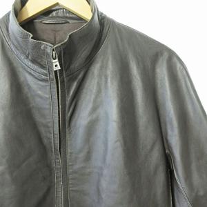 HUGO BOSS レザージャケット ライダース ブルゾン 牛革 ブラウン 茶色 EU 50 約L相当 0409