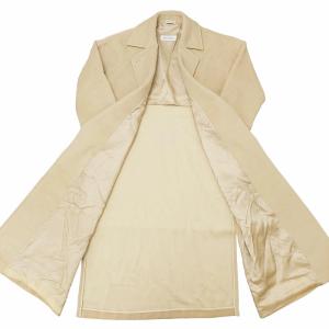 Max Mara 白タグ チェスターコート ロングコート Aライン カシミヤ混 ロゴ ボタンレス ベージュ 38