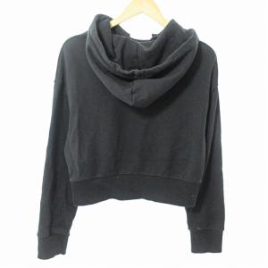 BALMAIN プルオーバー 立体ロゴ パーカー スウェット フーディ ショート丈 黒 S 0416