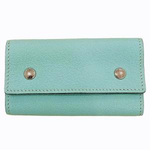 エチュイクレ4 セリエ E刻印 4連キーケース シェーブル レザー ターコイズブルー