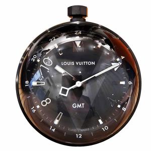 LOUIS VUITTON Q1Q000 タンブール GMT テーブルクロック 置き時計 クォーツ ブラック