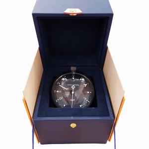 LOUIS VUITTON Q1Q000 タンブール GMT テーブルクロック 置き時計 クォーツ ブラック