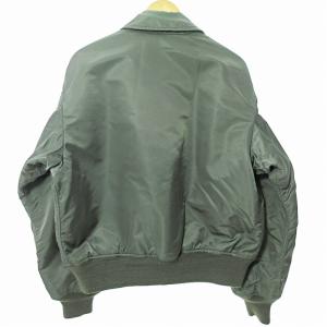 ALPHA INDUSTRIES MIL-J-23230A フライトジャケット ミリタリー ジャケット ブルゾン USA製 ナイロン セージ カーキ L 0416