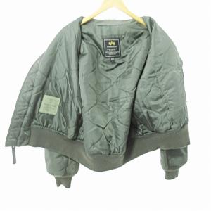 ALPHA INDUSTRIES MIL-J-23230A フライトジャケット ミリタリー ジャケット ブルゾン USA製 ナイロン セージ カーキ L 0416