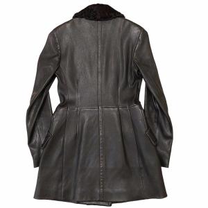 PRADA ラムレザーチェスターコート ロングコート イタリア製 ブラック 40