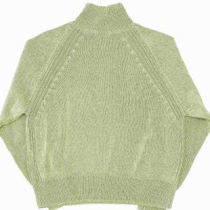 23SS LINEN COTTON SILK ニット セーター 無地 ハイネック 天竺編み 