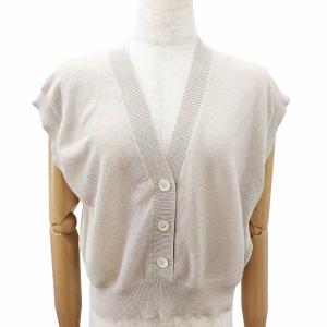 MARGARET HOWELL 23SS COTTON SILK MHL ニット プルオーバーベスト  578-3161003 シルク混 ライトベージュ系