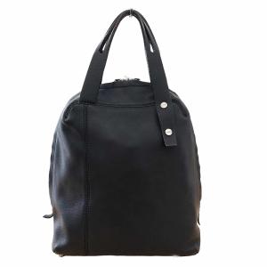 LOEWE レザー ハンドバッグ トートバッグ ロゴ 押印 ミニポーチ付 ブラック