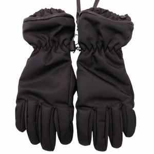 BOTTEGA VENETA 美品 21AW 674021 V1A20 手袋 グローブ ナイロン ゴートレザー ヤギ革 裏地 カシミヤ 紐付き 黒 ブラック