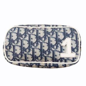 トロッター ポーチ 数字 1 化粧ポーチ コスメポーチ 小物入れ キャンバス ロゴ 紺 ネイビー系 アイボリー系 MU0012