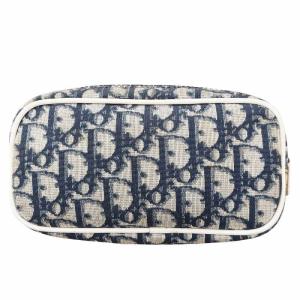Christian Dior トロッター ポーチ 数字 1 化粧ポーチ コスメポーチ 小物入れ キャンバス ロゴ 紺 ネイビー系 アイボリー系 MU0012