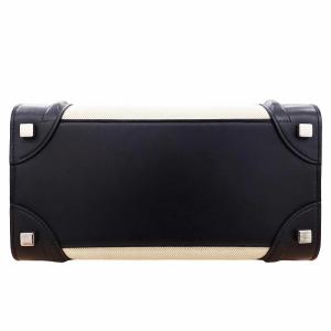 CELINE ラゲージマイクロショッパー ハンドバッグ バイカラー ブラック