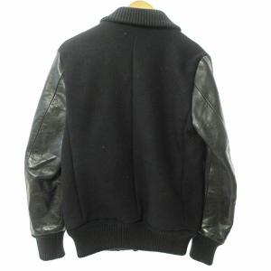 KURO Super100' Wool Melton Award Jacket ウール メルトン アワード ジャケット ブルゾン レザー