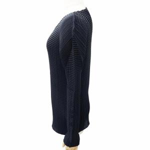 ISSEY MIYAKE  プリーツ カットソー ブラウス IM53-FJ921 無地 長袖 黒 ブラック M 0721