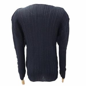 ISSEY MIYAKE  プリーツ カットソー ブラウス IM53-FJ921 無地 長袖 黒 ブラック M 0721