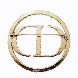 Dior CD ロゴ ラインストーン ブローチ