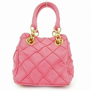 Harrods ハンドバッグ スクエア レザー チェーン ピンク