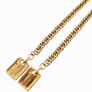 CHANEL ヴィンテージ チェーン ネックレス チョーカー カンボンプレート 結び仕様 メッキアクセ
