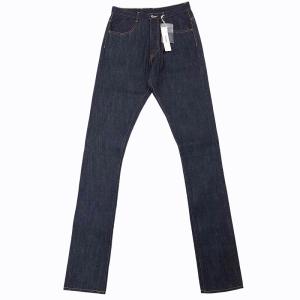 タグ付 straight denim pants リジッドデニム ストレート デニムパンツ ジーンズ ロゴ ロールアップ 刺繍