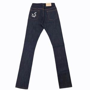 sulvam タグ付 straight denim pants リジッドデニム ストレート デニムパンツ ジーンズ ロゴ ロールアップ 刺繍