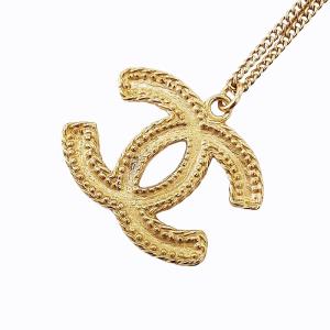 CHANEL ココマーク ネックレス ペンダント 15c ロゴ メッキ 金色 ゴールドカラー