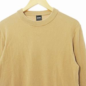 HUGO BOSS ワッフル カットソー Tシャツ 長袖 コットン M ベージュ 0909