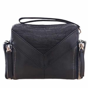 DIESEL LE-ZIPPER チェーン ショルダーバッグ ハンドバッグ 2WAY ジップ レザー ロゴ 黒 ブラック 0905