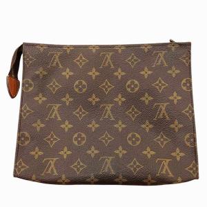 LOUIS VUITTON M47542 モノグラム ポシェット トワレット 26 ポーチ 化粧ポーチ 小物入れ セカンドバッグ 茶 ブラウン 0912