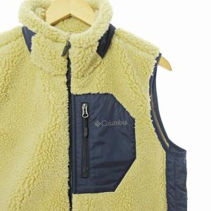 Columbia 美品 219 PM3744 アーチャーリッジ ベスト フリース M ベージュ 紺 0927