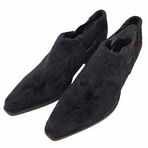 JUNYA WATANABE コムデギャルソン COMME des GARCONS チェルシーブーツ サイドゴアブーツ ブーティ ハラコ レザー 黒 ブラック