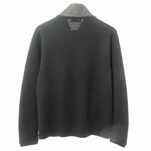 BURBERRY BLACK LABEL ドライバーズ ニット セーター ジップアップ ジャケット ウール混 3 黒 0925