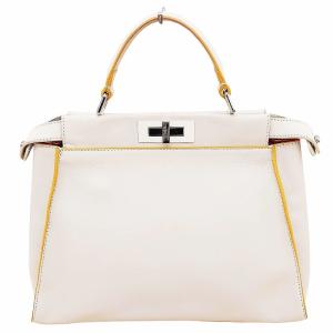 FENDI ピーカブー 2WAY ハンドバッグ グレー イエロー