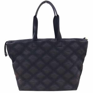 TORY BURCH キルトトートバッグ ショルダーバッグ 肩掛け ナイロン レザー ロゴ 黒 ブラック 1024
