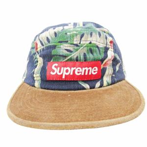 Supreme 12SS Floral Suede Camp Cap ネイビー