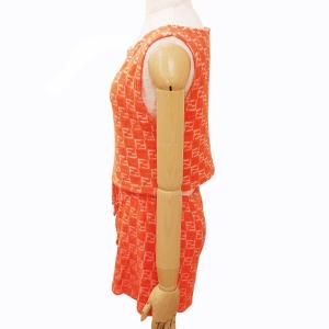 FENDI ヴィンテージ ズッカ柄 FF柄 パイル地 セットアップ カットソー ショートパンツ オレンジ