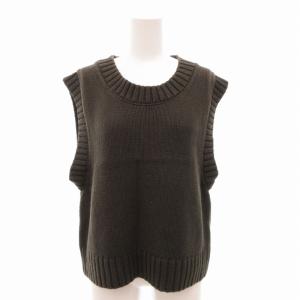 MHL. 美品 23AW COARSE COTTON LINEN 595-4161500 ニットベスト ノースリーブセーター 麻 リネン