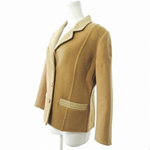 HERNO カシミヤ混 ダブルフェイス ジャケット ショート コート チェック裏地 ウール ベージュ 1022