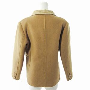 HERNO カシミヤ混 ダブルフェイス ジャケット ショート コート チェック裏地 ウール ベージュ 1022