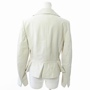 Max Mara レザージャケット ブレザー 本革 革ジャン 42 アイボリー 1021