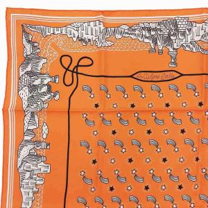 HERMES タグ付 プチカレ カレ55 Les Canyons Etoiles 峡谷から星たちへ シルク スカーフ チーフ ハンカチ バンダナ