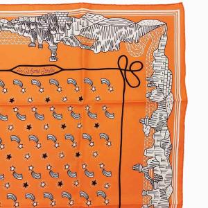 HERMES タグ付 プチカレ カレ55 Les Canyons Etoiles 峡谷から星たちへ シルク スカーフ チーフ ハンカチ バンダナ